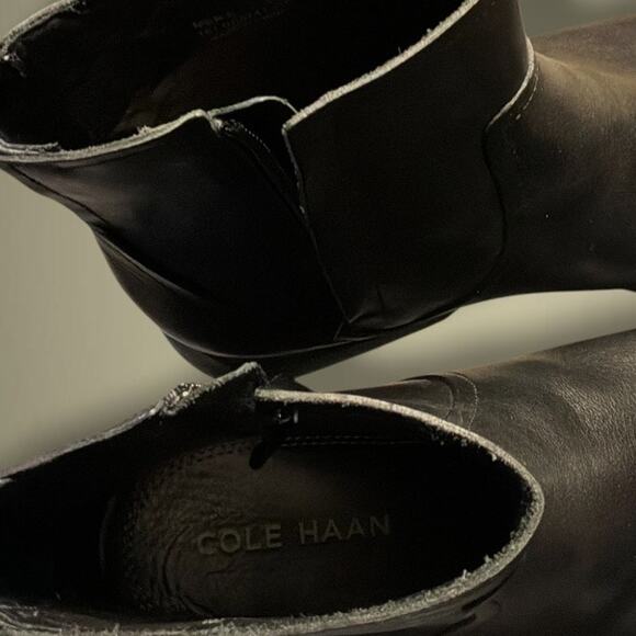 Men\'s Size 9 COLE HAAN Men\'s Premium Black Leather Zip Up Chelsea Boots EUC main image 14